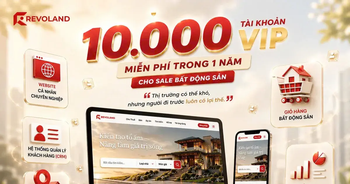 Ảnh bài báo: Revoland tặng 10.000 tài khoản VIP hỗ trợ môi giới bất động sản chuyển đổi số